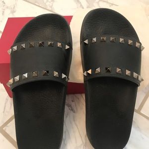 Valentino stud PVC Slide. Like new!Worn only once